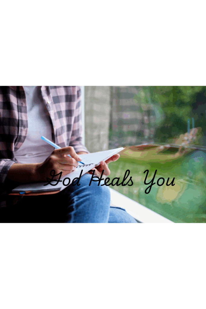 Peaceful woman sitting alone, journaling or praying quietly, reflecting personal growth and emotional healing during singleness