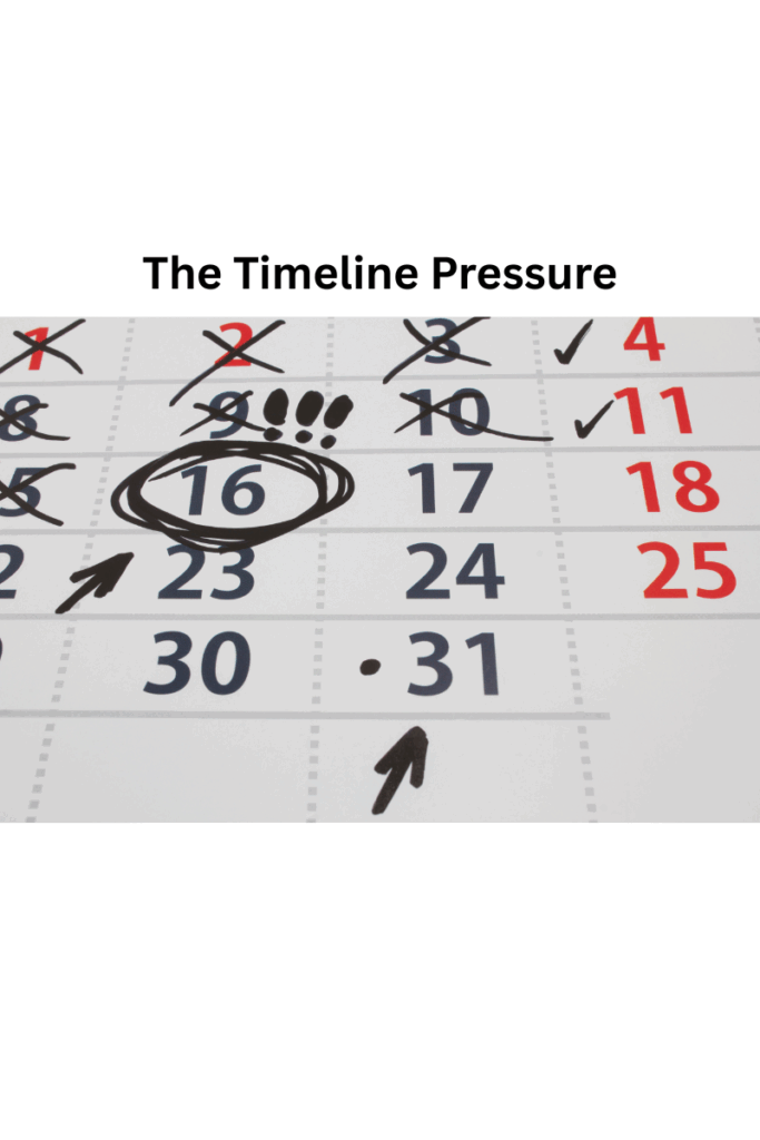 Woman overwhelmed by her personal timeline for marriage.