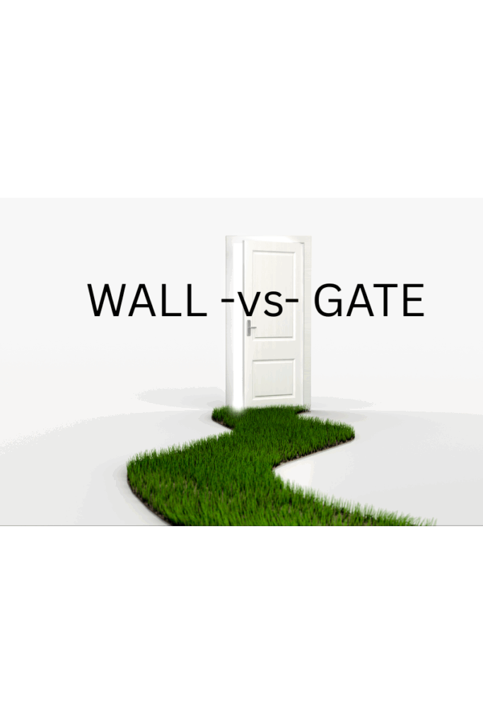 Illustration of walls vs. open gates representing emotional boundaries